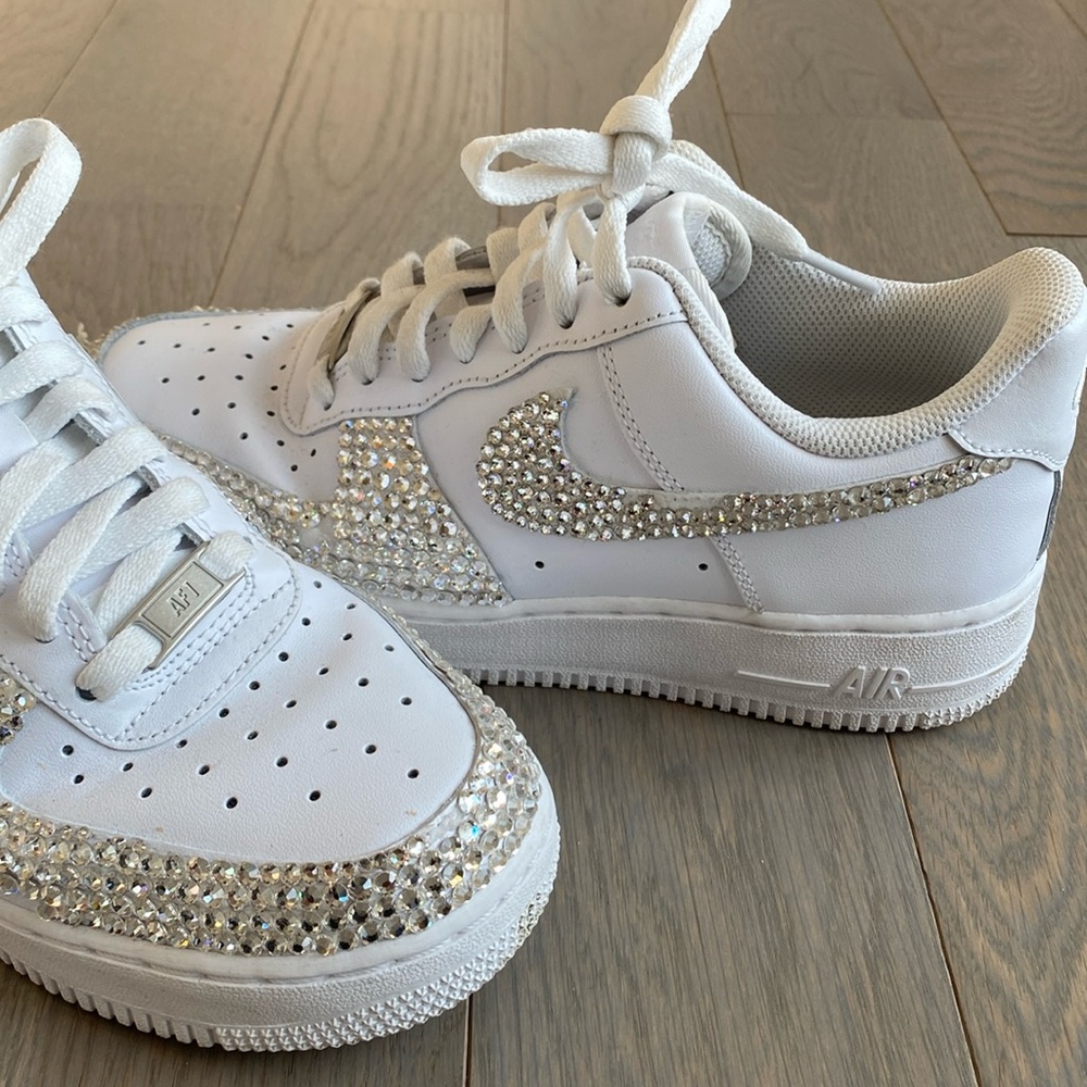 Nike Air Girls sneakers Size 8 blinged